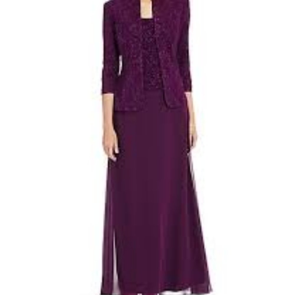 ALEX EVENING TWO PIECE DRESS & JACKET 16W